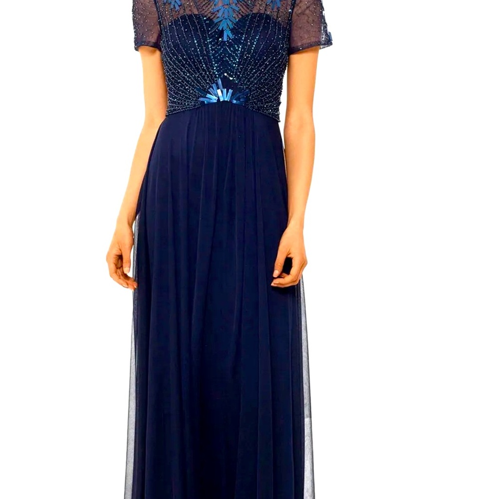 Betsy and Adam beautiful beaded navy gown size 14